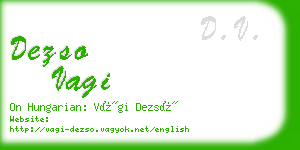 dezso vagi business card